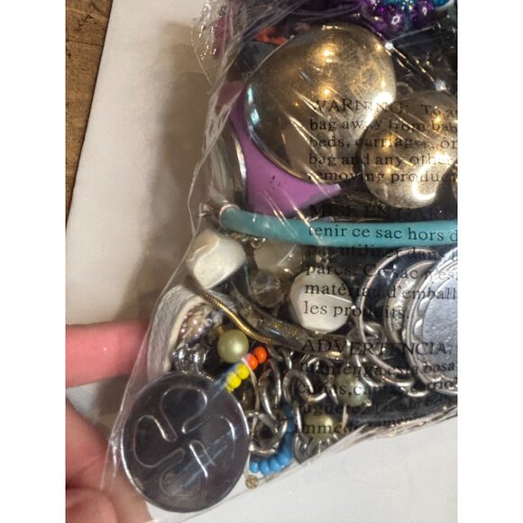 Mixed Craft & Scrap Jewelry Lot 3.31 Lbs With Charms Beads & Chains For DIY Proj - Picture 11 of 12